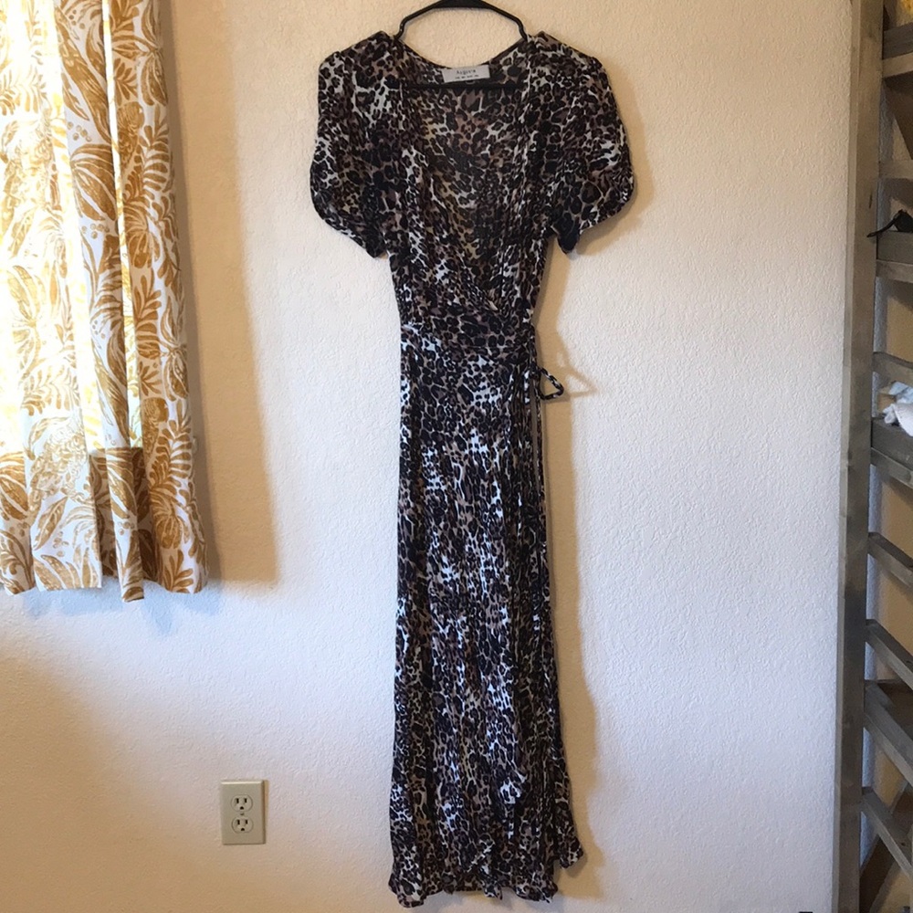AUGUSTE THE LABEL leopard print wrap dress